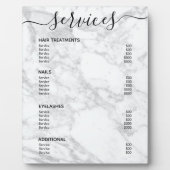 白モダン大理石サロン価格表サービスメニュー フォトプラーク (正面)