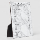 白モダン大理石サロン価格表サービスメニュー フォトプラーク (側面)