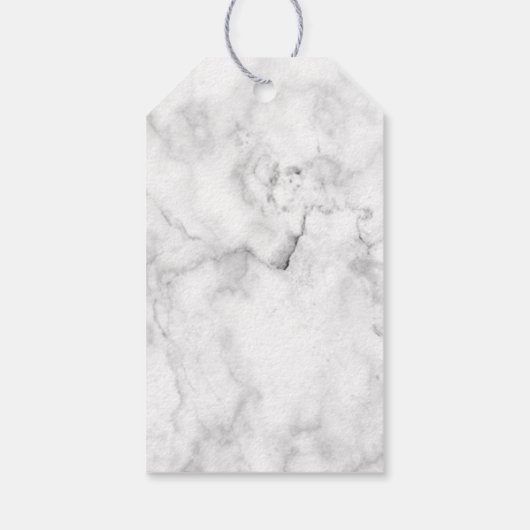 白モダン大理石シルバーグリッターありがとう ギフトタグ (裏面)