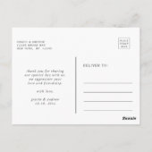 白モダン大理石シルバーグリッターありがとう ポストカード (裏面)