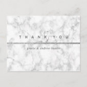 白モダン大理石シルバーグリッターありがとう ポストカード (正面)
