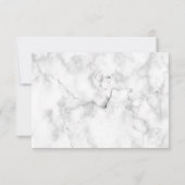 白モダン大理石シルバーグリッターサンキューカード サンキューカード (裏面)