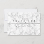 白モダン大理石シルバーグリッターサンキューカード サンキューカード (正面)