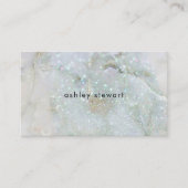 白モダン大理石シルバーグリッター虹色 名刺 (正面)