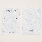 白モダン大理石ジュエリーイヤリング表示 (正面&裏面)