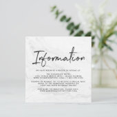 白モダン大理石スクリプト |の結婚情報 招待状 (スタンド正面)