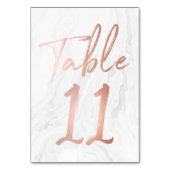 白モダン大理石スクリプト | 表番号カード11 テーブルナンバー (裏面)