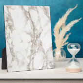 白モダン大理石テクスチャパターン フォトプラーク (側面)