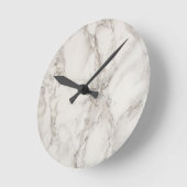 白モダン大理石テクスチャパターン ラウンド壁時計 (傾斜)
