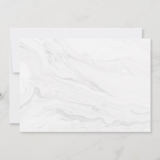 白モダン大理石バラ金ゴールドスクリプト写真 セーブザデート (裏面)