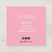 白モダン大理石バラ金ゴールド眉とまつげ スクエア名刺 (裏面)