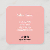 白モダン大理石バラ金ゴールド眉とまつげ スクエア名刺 (裏面)