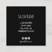 白モダン大理石バラ金ゴールド眉とまつげ スクエア名刺 (裏面)