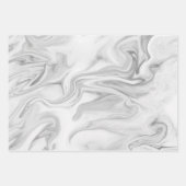 白モダン大理石パターン ラッピングペーパーシート (正面3)