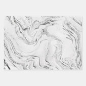 白モダン大理石パターン ラッピングペーパーシート (正面2)