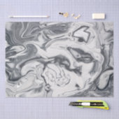 白モダン大理石パターン 薄葉紙 (クラフト)