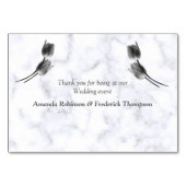 白モダン大理石ブラックデータテーブルカード テーブルナンバー (裏面)