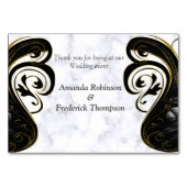 白モダン大理石ブラックデータテーブルカード テーブルナンバー (裏面)