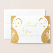 白モダン大理石ブラック抽象芸術サンキューカード 箔カード (封筒付き正面)