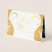 白モダン大理石ブラック抽象芸術サンキューカード 箔カード (正面)