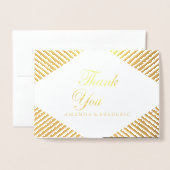 白モダン大理石ブラック抽象芸術サンキューカード 箔カード (封筒付き正面)