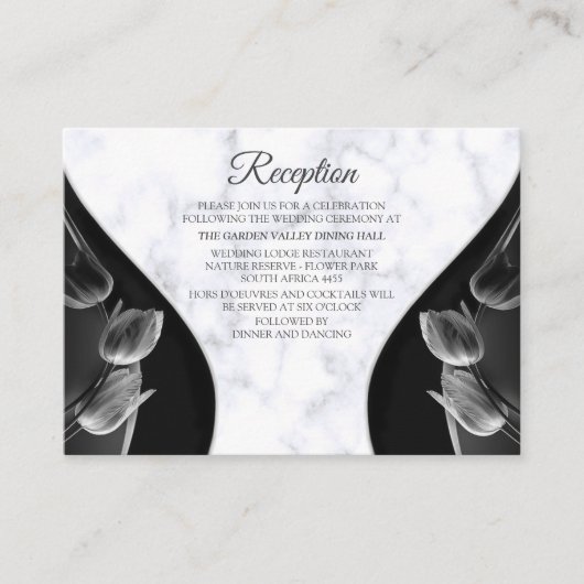 白モダン大理石ブラック抽象芸術 エンクロージャーカード (正面)