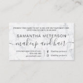 白モダン大理石プロフェッショナルタイポグラフィ 割引カード (裏面)