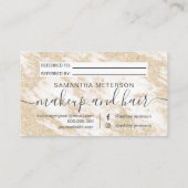 白モダン大理石ヘアメイクアップ金ゴールドグリッター 紹介カード (裏面)