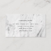 白モダン大理石ミニマリスト名刺 名刺 (裏面)