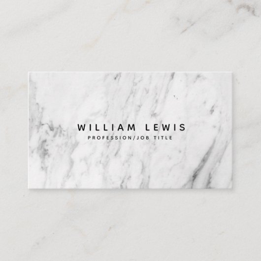 白モダン大理石ミニマリスト名刺 名刺 (正面)