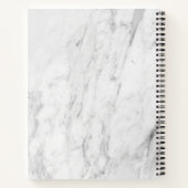 白モダン大理石ミニマルレシピクックブック ノートブック (裏面)