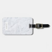 白モダン大理石ラッパーソナライズされたグタグ ラゲッジタグ (正面横)
