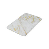 白モダン大理石及び金ゴールドグリッター バスマット (アングル)