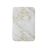 白モダン大理石及び金ゴールドグリッター バスマット (正面縦)