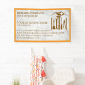 白モダン大理石手利自動修復整備士 横断幕 (インサイチュ)