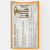 白モダン大理石手利自動修復整備士 横断幕 (縦)