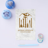 白モダン大理石手利自動修理サービス チラシ (シングル)