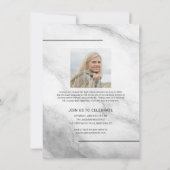 白モダン大理石積み文字卒業写真 案内状 (裏面)