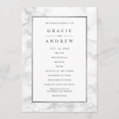 白モダン大理石結婚式計画 プログラム (正面)