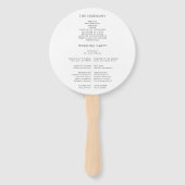 白モダン大理石結婚式 プログラム ハンドファン (裏面)