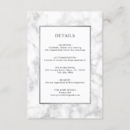 白モダン大理石結婚詳細エンクロージャカード エンクロージャーカード