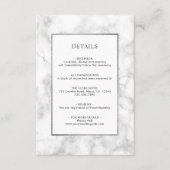 白モダン大理石結婚詳細エンクロージャカード エンクロージャーカード (正面)