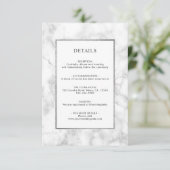 白モダン大理石結婚詳細エンクロージャカード エンクロージャーカード (スタンド正面)