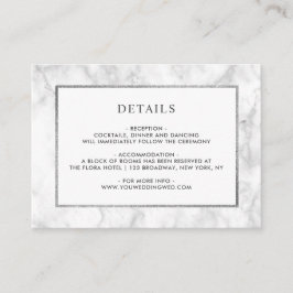白モダン大理石結婚詳細 エンクロージャーカード