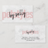 白モダン大理石赤面ピンクのペスタイ。 名刺 (正面/裏面)