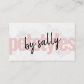 白モダン大理石赤面ピンクのペスタイ。 名刺 (正面)