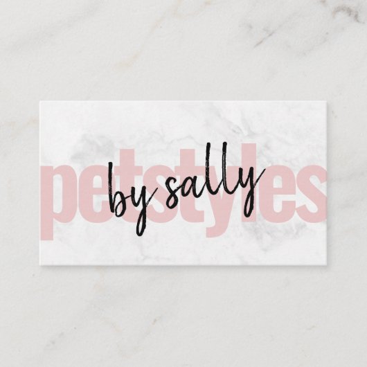 白モダン大理石赤面ピンクのペスタイ。 名刺 (正面)