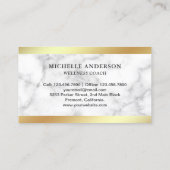 白モダン大理石金箔蝶 名刺 (裏面)