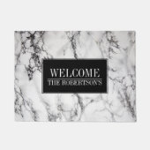 白モダン大理石 – ようこそ ドアマット (正面)