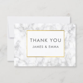 白モダン大理石 サンキューカード